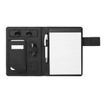 Folder with integrated power bank, USB cable & notepad, A5 black colour fourth view