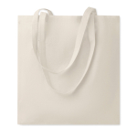 Cotton bag with large carrying capacity, 140 g/m2 beige colour fourth view