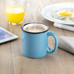 Ceramic coffee mug with a vintage look, printable, 240 ml blue colour ambient view