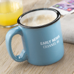 Ceramic coffee mug with a vintage look, printable, 240 ml blue colour second ambient view 2