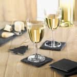 Square slate coasters with EVA feet, set of 4 black colour ambient view