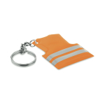Affordable keyring in the shape of a reflective safety vest neon orange colour