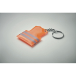 Affordable keyring in the shape of a reflective safety vest neon orange colour