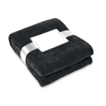 Cuddly blanket made of fleece for gifting black colour