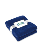 Cuddly blanket made of fleece for gifting blue colour view with print area