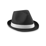 Bucket hat with white band, coloured polyester black colour