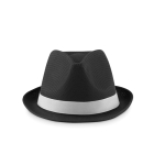 Bucket hat with white band, coloured polyester black colour second view