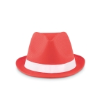 Bucket hat with white band, coloured polyester red colour second view