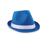 Bucket hat with white band, coloured polyester royal blue colour