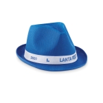 Bucket hat with white band, coloured polyester royal blue colour main view