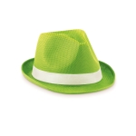 Bucket hat with white band, coloured polyester lime colour