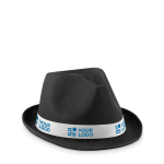 Bucket hat with white band, coloured polyester view with print area