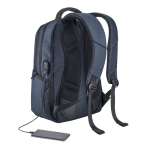 Waterproof laptop backpack with padded backrest, 17'' blue colour third view