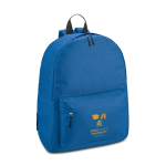 Kid's backpack with front pocket and padded straps royal blue colour image with logo