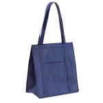 Non-woven cooler bag with long handles, 80 g/m2, Shopper blue colour