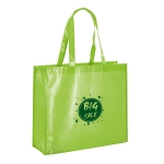 Non-woven bag with glossy lamination, 110 g/m2, Colors light-green colour image with logo