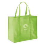 Large non-woven shopping bag, 80gsm, Maltby light-green colour image with logo