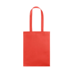 Heat-sealed non-woven bag with long handles, 80g/m² red colour