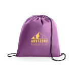 Gym bag made of non-woven material for children, 80 g/m2 violet colour image with logo