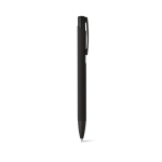 Metal ballpoint pen with coloured body and black ink