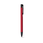 Metal ballpoint pen with coloured body and black ink