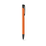 Metal ballpoint pen with coloured body and black ink