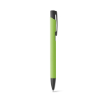 Metal ballpoint pen with coloured body and black ink