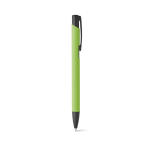 Metal ballpoint pen with coloured body and black ink