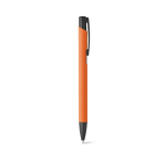 Metal ballpoint pen with coloured body and black ink
