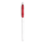 Ballpoint pen with transparent coloured cap red colour
