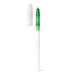 Ballpoint pen with transparent coloured cap first view