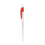 White ballpoint pen coloured clip black ink red colour image with logo 3