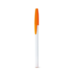 Ballpoint pen with white barrel and cap, Corvina orange colour second view