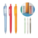 Eco pen made from recycled plastic with blue ink, Recyclo various colours