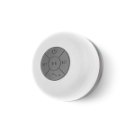 Multi-function plastic speaker with logo in assorted colours white colour