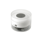 Multi-function plastic speaker with logo in assorted colours white colour in box