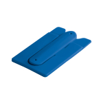 Silicone card holder with adhesive for a mobile phone blue colour