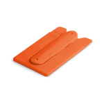 Silicone card holder with adhesive for a mobile phone