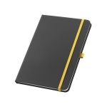 Notebook faux leather cover and colour details, A5 yellow colour