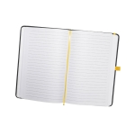 Notebook faux leather cover and colour details, A5 yellow colour third view