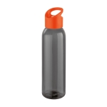 Elegant black company bottle with coloured lid, 630 ml orange colour