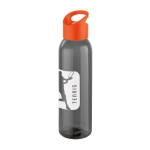 Elegant black company bottle with coloured lid, 630 ml orange colour image with logo