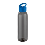 Elegant black company bottle with coloured lid, 630 ml royal blue colour