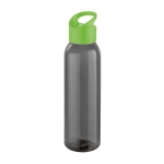 Elegant black company bottle with coloured lid, 630 ml light-green colour
