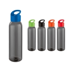 Elegant black company bottle with coloured lid, 630 ml various colours