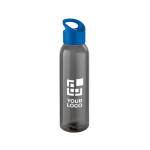 Elegant black company bottle with coloured lid, 630 ml main view