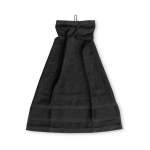 Cotton golf towel with metal hook 430 g/m2, Club black colour third view