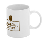 Affordable white ceramic mugs, 330 ml white colour image with logo
