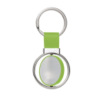 Rotatable keyring coloured faux leather strap light-green colour first view