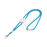 Lanyard with drawstring & carabine, Cord cyan blue colour